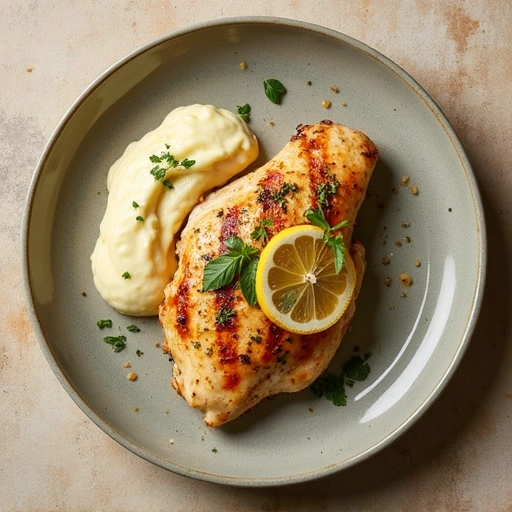 Lemon Herb Grilled Chicken with Parsnip Puree