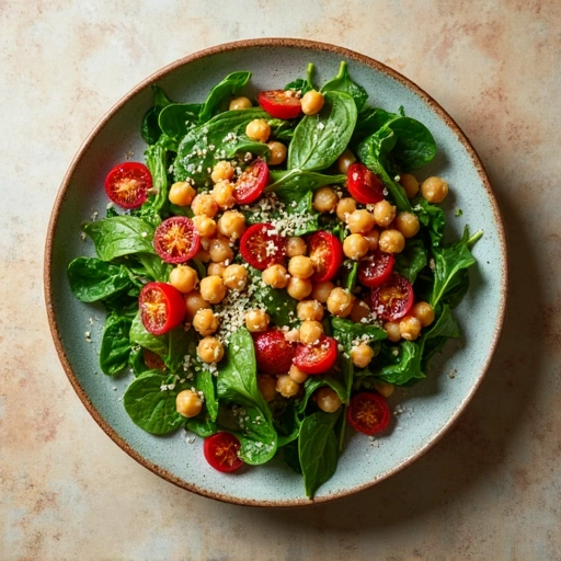 Mediterranean Spinach and Chickpea Salad