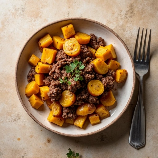 Roasted Parsnip and Beef Skillet