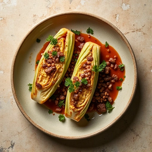 Grilled Cabbage Steaks with Beef