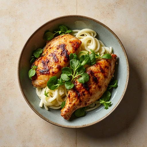 Grilled Chicken with Tatsoi and Japanese Turnips
