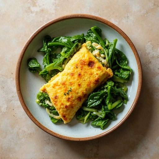 Bok Choi and Green Onion Omelette