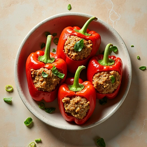 Stuffed Bell Peppers with Green Onions