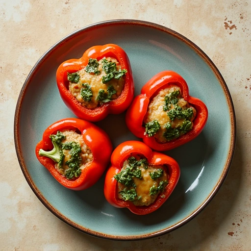 Stuffed Bell Peppers with Spinach