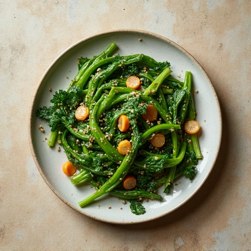 Sautéed Tatsoi with Garlic and Sesame