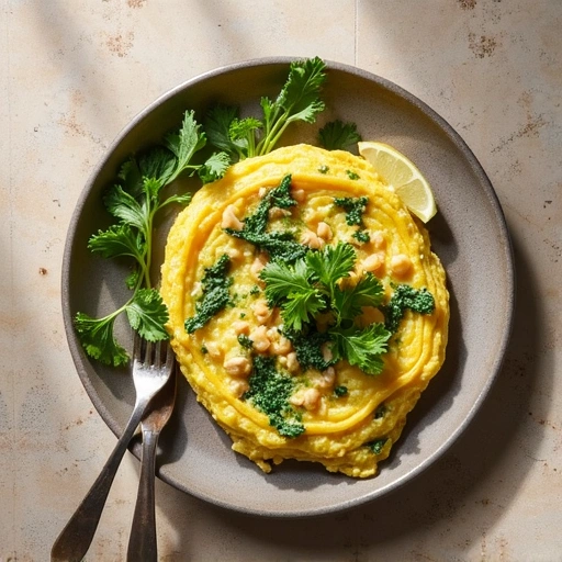 Spinach and Cilantro Omelette