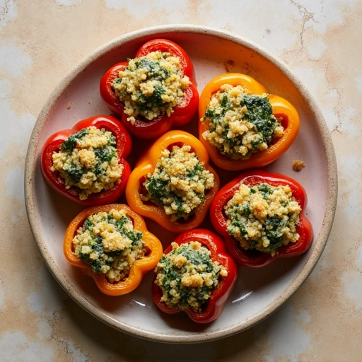 Quinoa and Spinach Stuffed Peppers