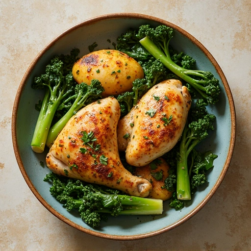Lemon Herb Roasted Chicken with Bok Choy