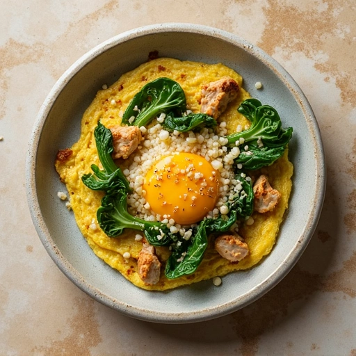 Chicken and Bok Choy Omelette