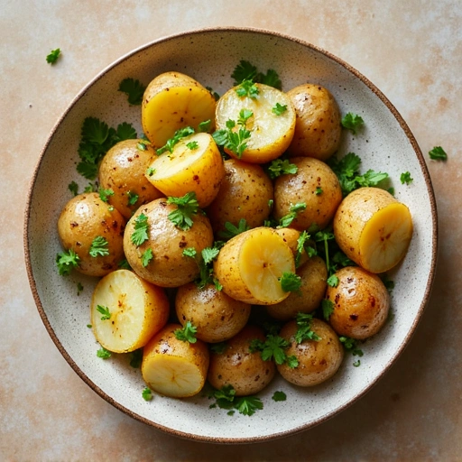 Herb-Roasted Potatoes and Parsnips with Cilantro Drizzle