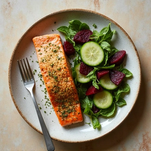Baked Herb-Crusted Salmon with Beet and Cucumber Salad