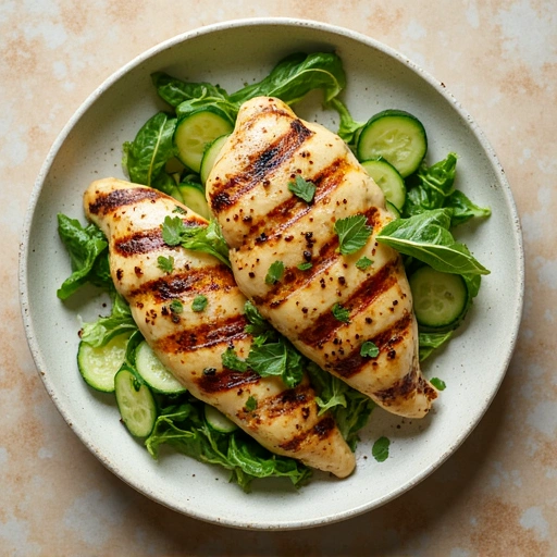 Grilled Chicken and Cucumber Salad