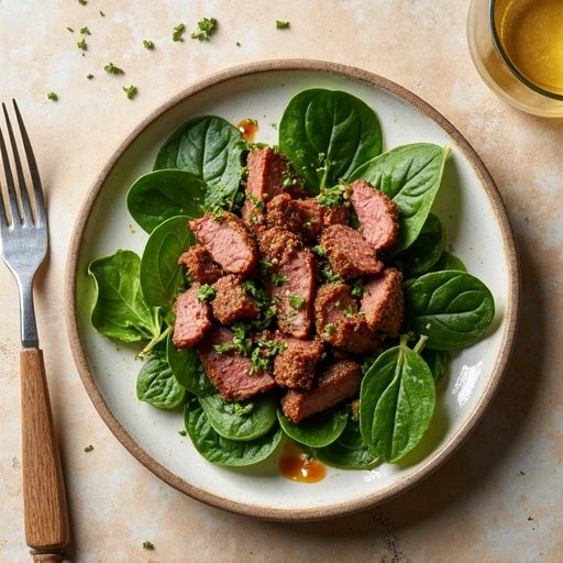 Spinach and Roast Beef Salad