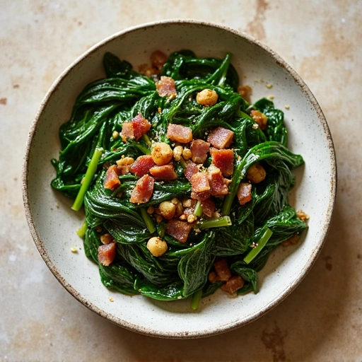 Pan-Fried Swiss Chard with Bacon and Garlic Scapes
