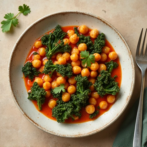 Red Kale and Chickpea Curry