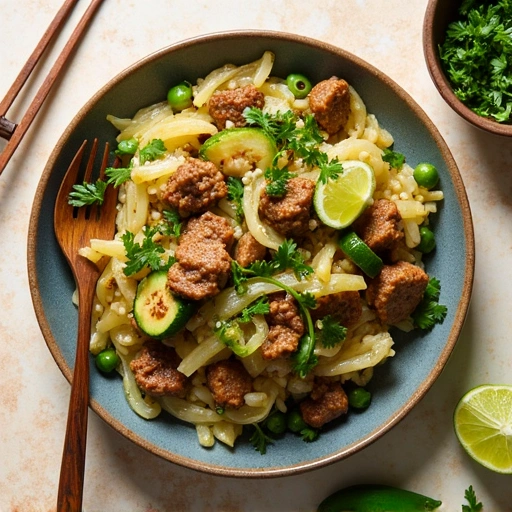 Zucchini and Cabbage Beef Stir-Fry