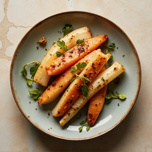 Roasted Japanese Turnips with Herb-Crusted Salmon