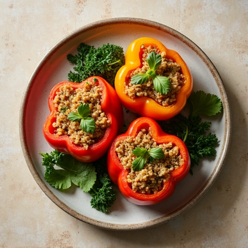 Stuffed Bell Peppers with Quinoa and Kale