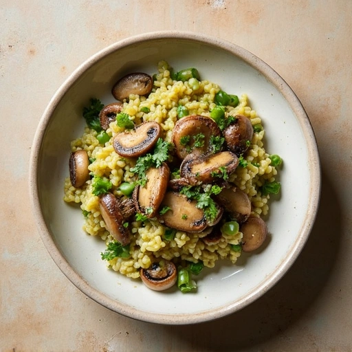 Green Onion and Mushroom Risotto