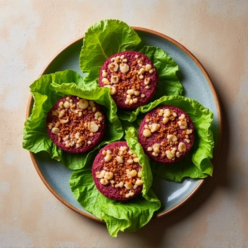 Lettuce Wrapped Millet and Beet Burgers