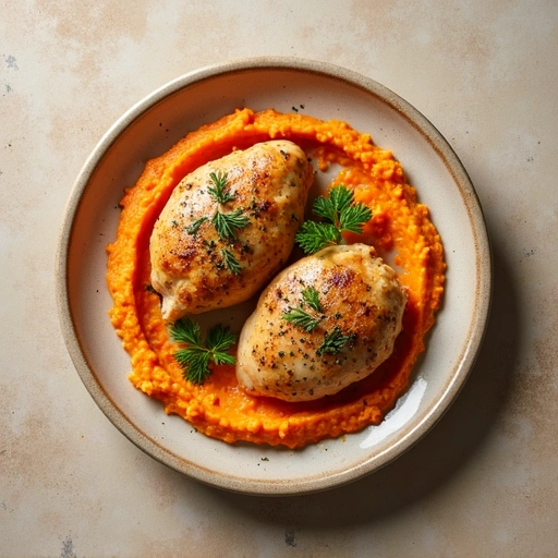 Herbed Chicken with Carrot Puree