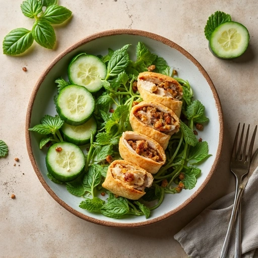 Spearmint and Cucumber Chicken Wrap