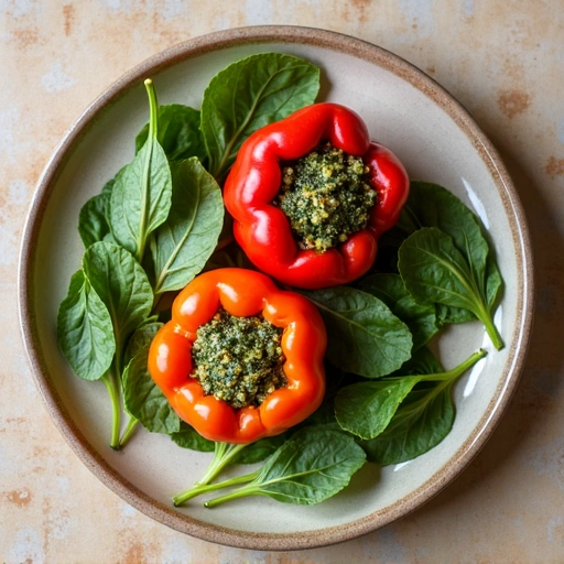 Spinach and Millet Stuffed Peppers