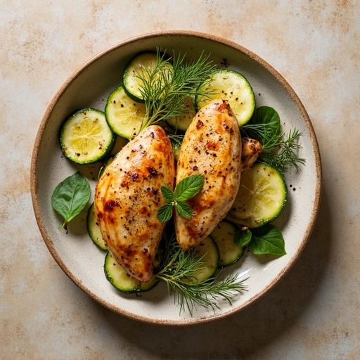 Grilled Chicken with Dill and Zucchini