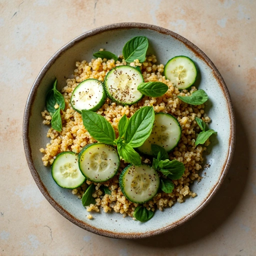 Herbed Quinoa Salad with Cucumber and Japanese Turnip
