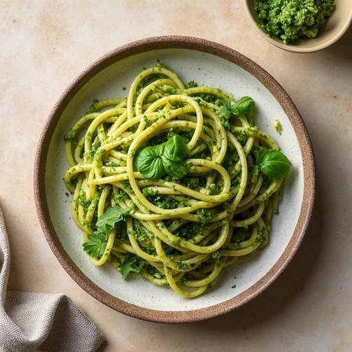 Garlic Scape Pesto Pasta