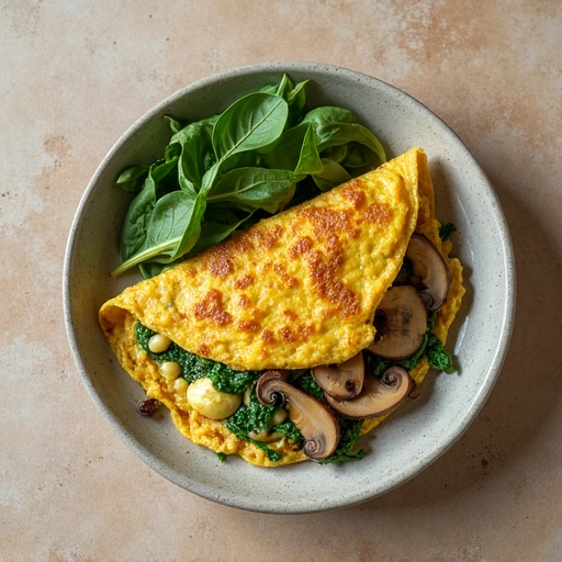 Spinach and Mushroom Omelette