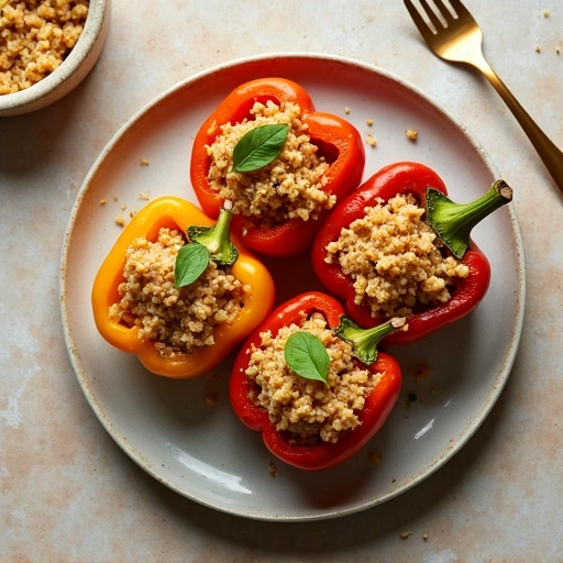 Stuffed Sweet Peppers with Quinoa and Chicken