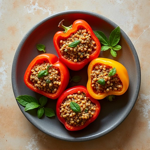 Stuffed Bell Peppers with Lentils