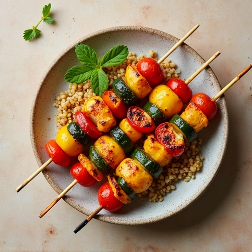 Grilled Vegetable Skewers with Quinoa