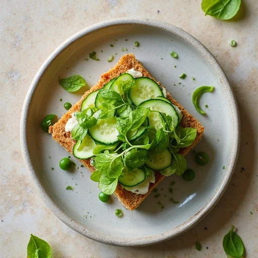Cucumber and Pea Shoot Sandwich