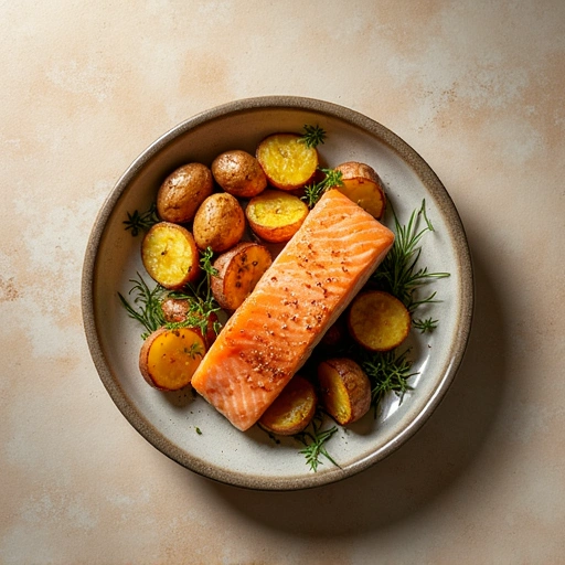 Roasted New Potatoes and Salmon