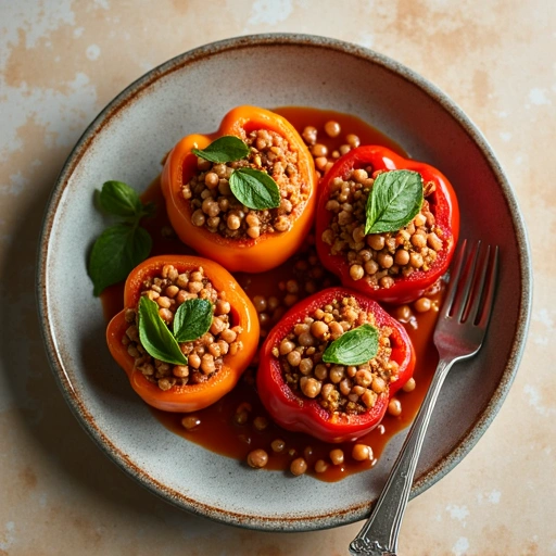 Stuffed Bell Peppers with Lentils
