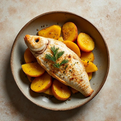 Baked Fish with New Potatoes and Squash