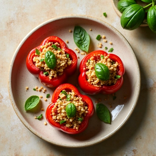 Stuffed Bell Peppers with Quinoa and Basil