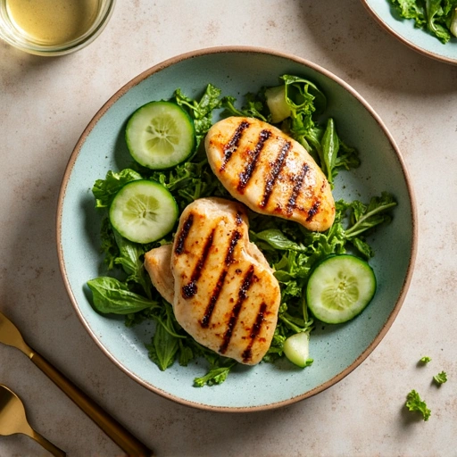 Grilled Chicken and Cucumber Salad