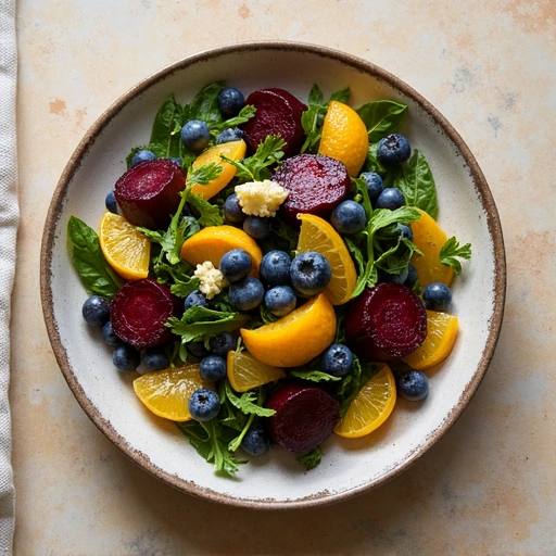 Roasted Beet and Blueberry Salad with Citrus Vinaigrette