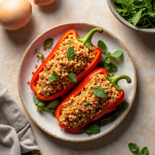 Stuffed Bell Peppers with Quinoa & Turkey
