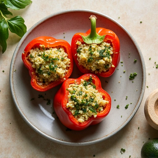 Zucchini and Quinoa Stuffed Peppers