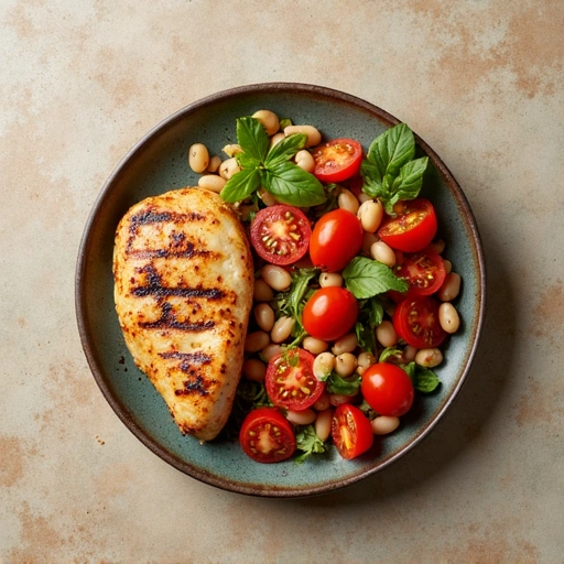 Grilled Chicken with Tomato and Bean Salad