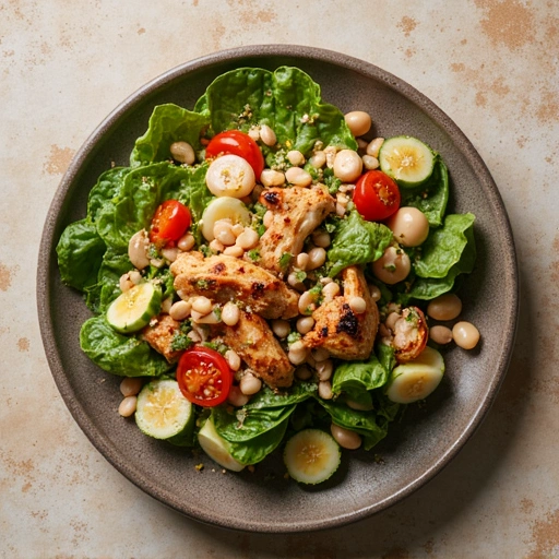 Dragon Tongue Bean Salad with Grilled Chicken