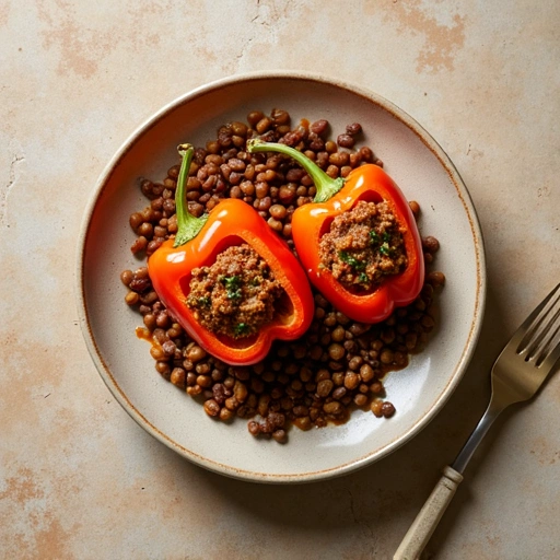 Stuffed Sweet Peppers with Lentils