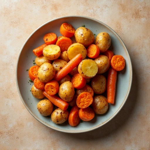 Roasted New Potatoes and Carrots with Garlic