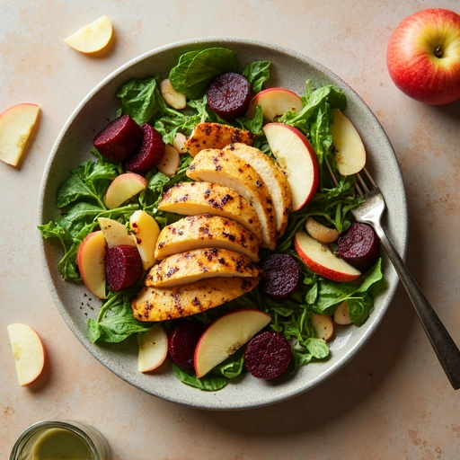 Grilled Chicken Salad with Apples and Beets