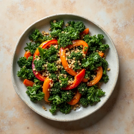 Kale and Quinoa Salad with Roasted Sweet Pepper