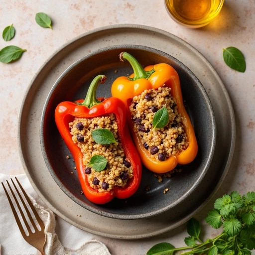 Stuffed Bell Peppers with Quinoa and Black Beans